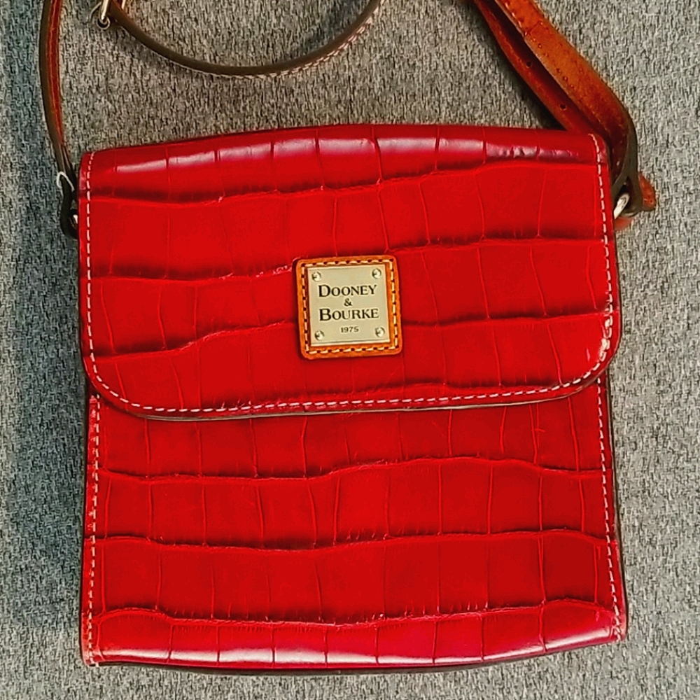Dooney & Bourke 1975 Red "Crocodile" Leather Purse